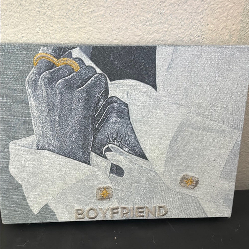 Boyfriend Canvas Art with Gold Accents